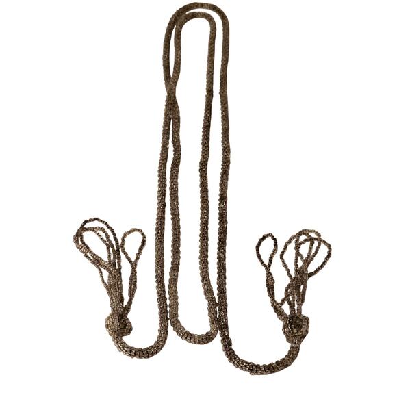 Vintage Necklace 1920's Flapper Style Glass Beaded Tassel Long 62" (Gg274) - Picture 4 of 4